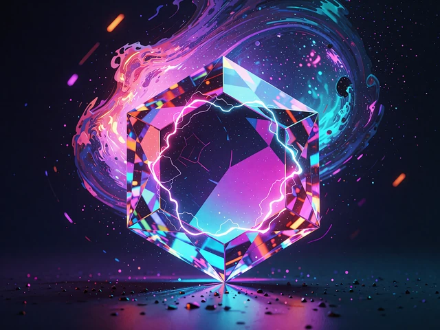 Neonowy heksagonalny kryształ z łukami energii - kafelek kategorii slotów Bonus Buy w Thrill Casino